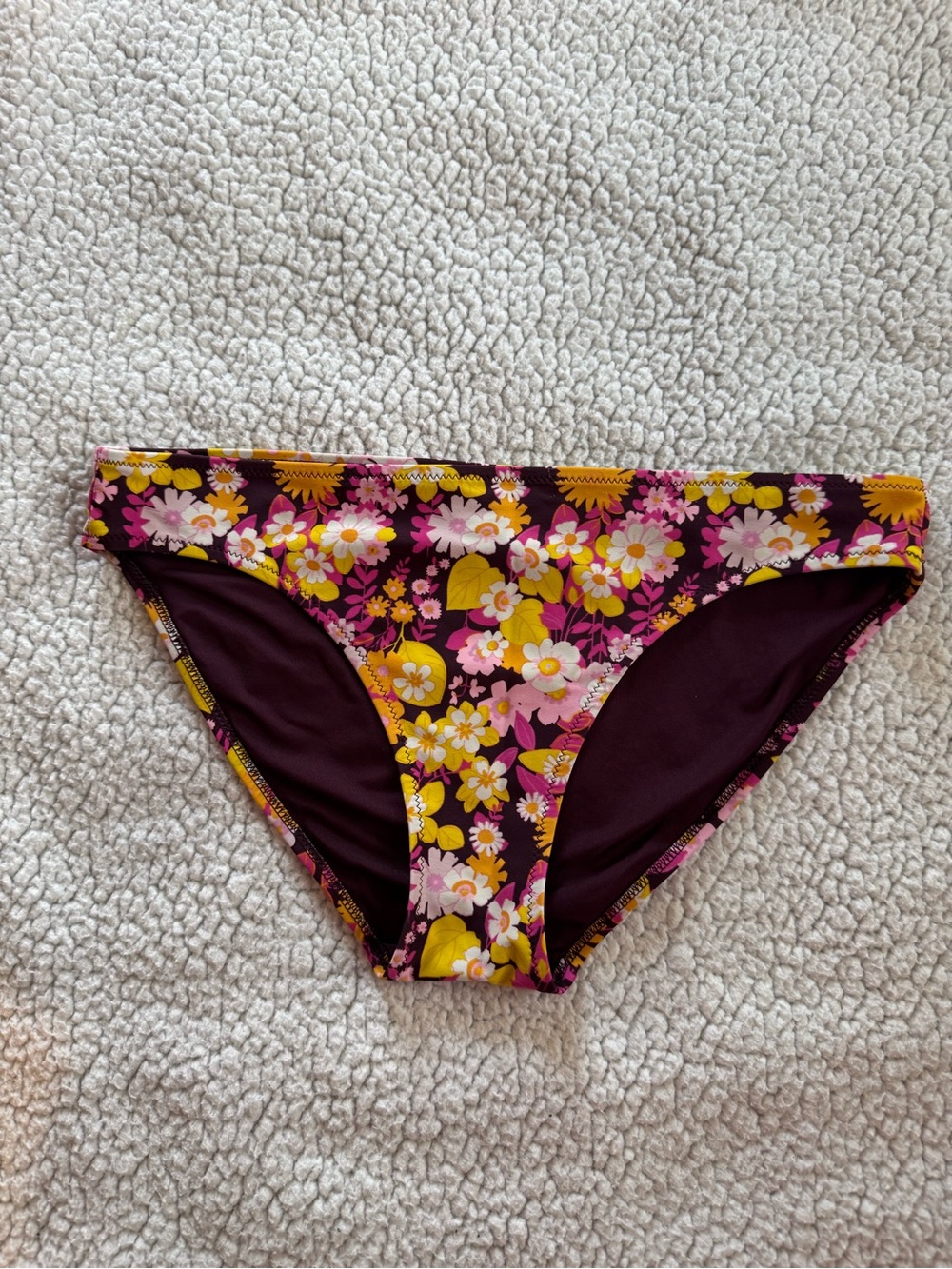 Aerie Floral Bikini Bottoms - Purple, Yellow, Orange & Pink